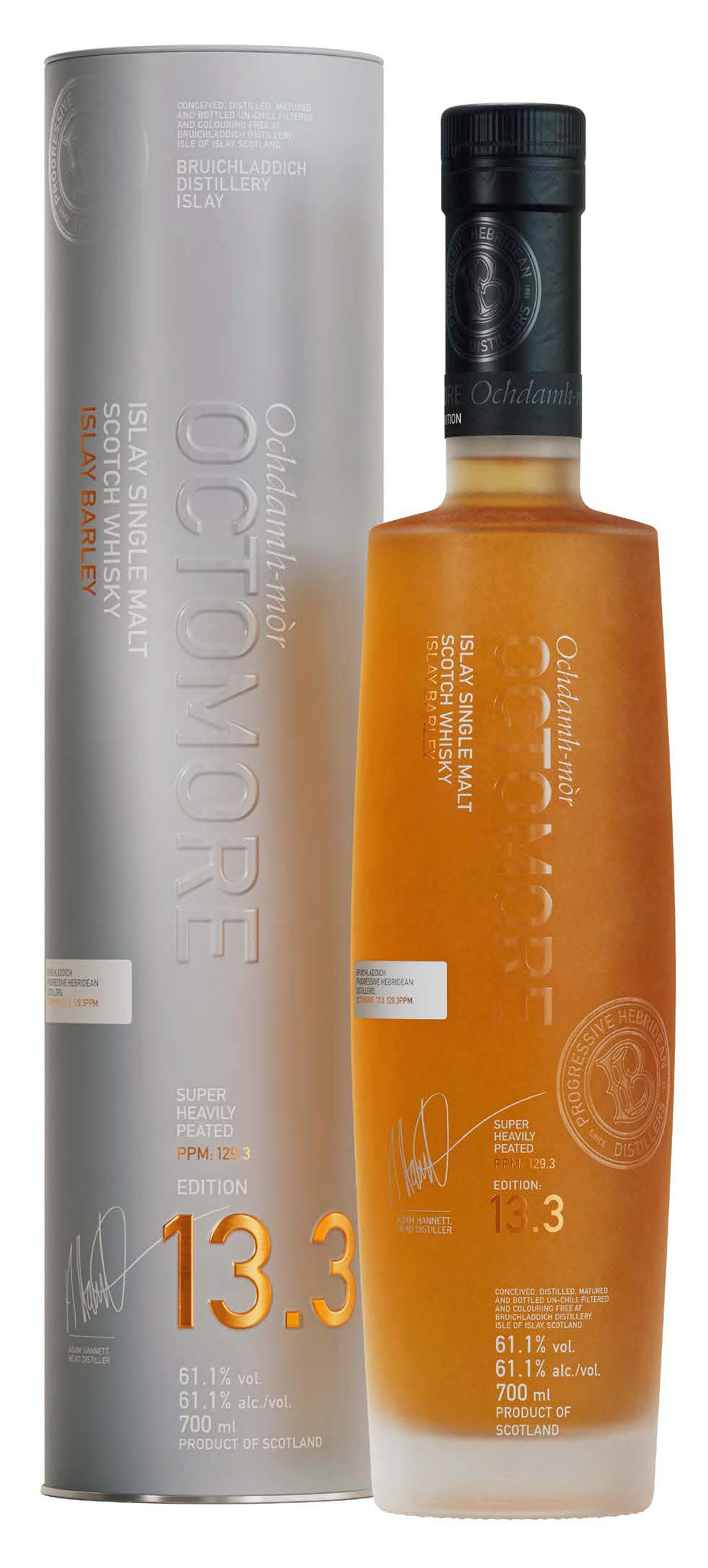 Discover Octomore Edition 13.3 Islay Single Malt Scotch Whisky. Peated to an intense 129.3 ppm, this 5-year-old whisky offers a rich balance of smoke.
